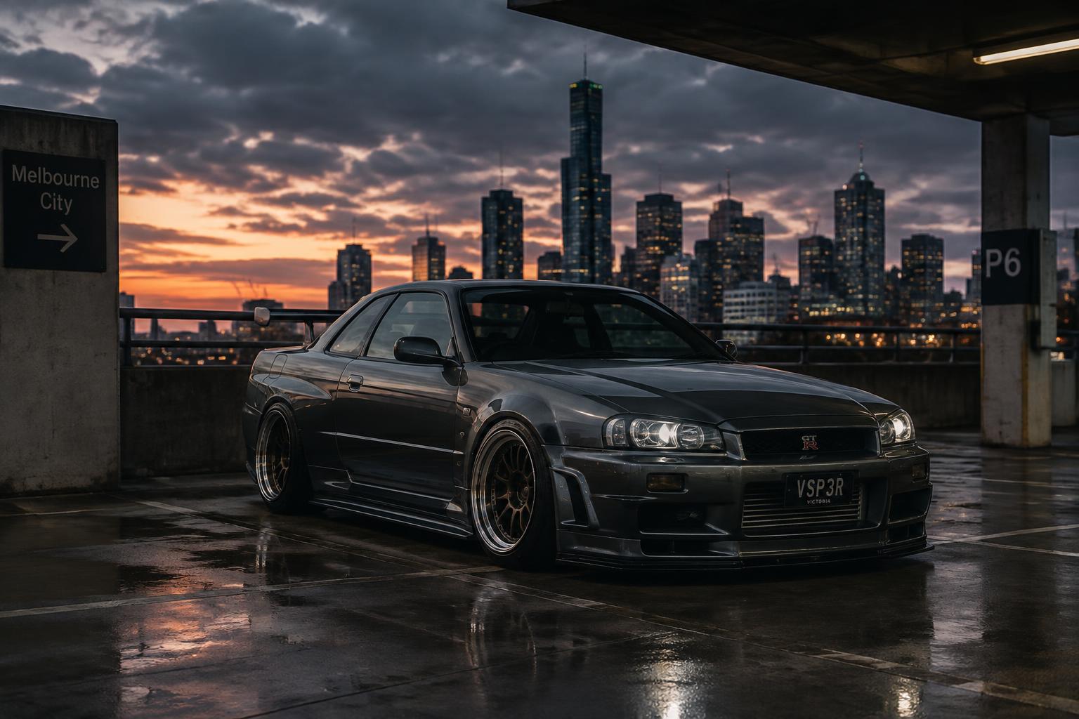 Lowered street car in Melbourne